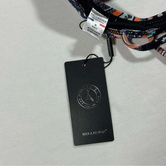 RELLECIGA Paisley Print Push Up Bikini Top - Black & Orange NWT Size Medium - Picture 6 of 8